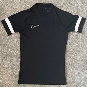 Nike Dri-FIT Black T-Shirt with White Sleeve Stripes